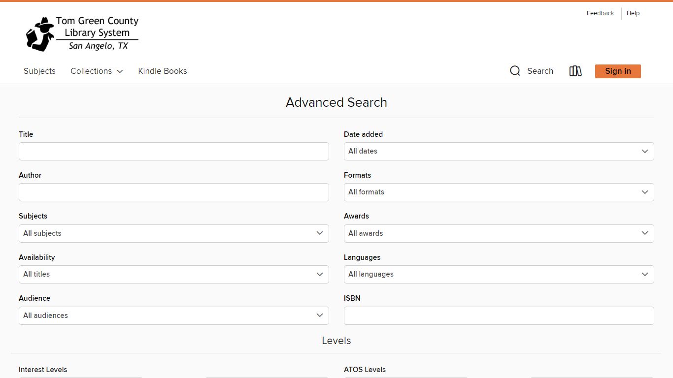 Advanced Search - Tom Green County Library System - OverDrive